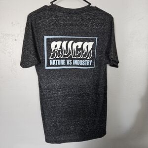 RVCA NWT Men's Small Dark Grey Charcoal Graphic T-Shirt Nature vs Industry Tee